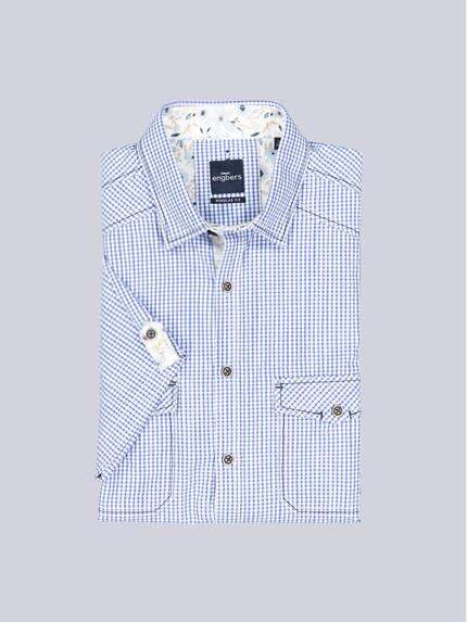 engbers Herren Kurzarm-Hemd kariert Blau 38903 engbers Herren Kurzarm-Hemd kariert Blau 38903