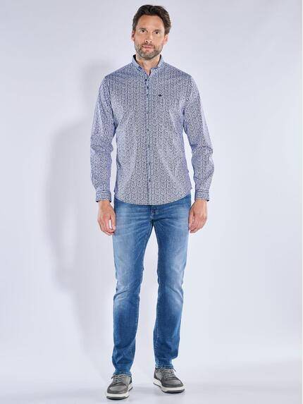 engbers Herren Langarm-Hemd gestreift Marineblau 39124