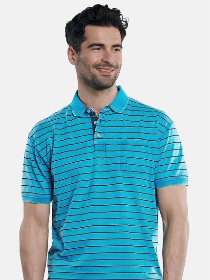 engbers Herren Poloshirt gestreift Wasserblau 31653 engbers Herren Poloshirt gestreift Wasserblau 31653