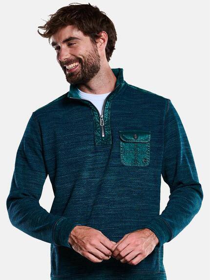 engbers Herren Sweatshirt Troyer-Kragen Petrolgruen 33390 engbers Herren Sweatshirt Troyer-Kragen Petrolgruen 33390