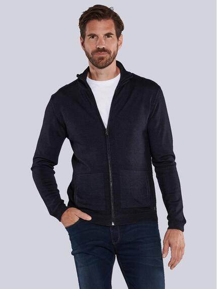 ENGBERS GERMANY Cardigan aus 100% Merinowolle Saphirblau