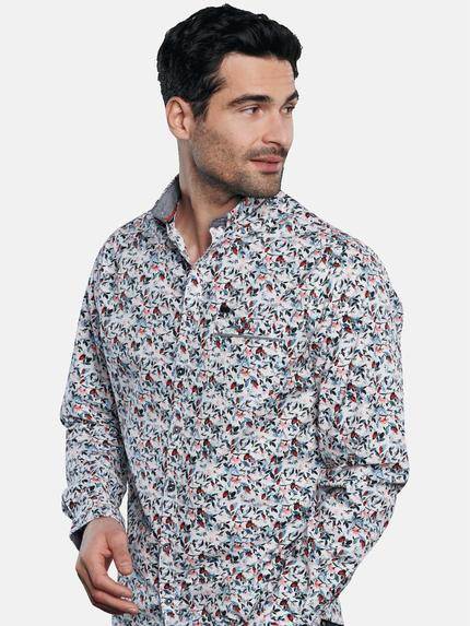 engbers Herren Langarm-Hemd mit All-Over-Print Feuerrot 31770 engbers Herren Langarm-Hemd mit All-Over-Print Feuerrot 31770