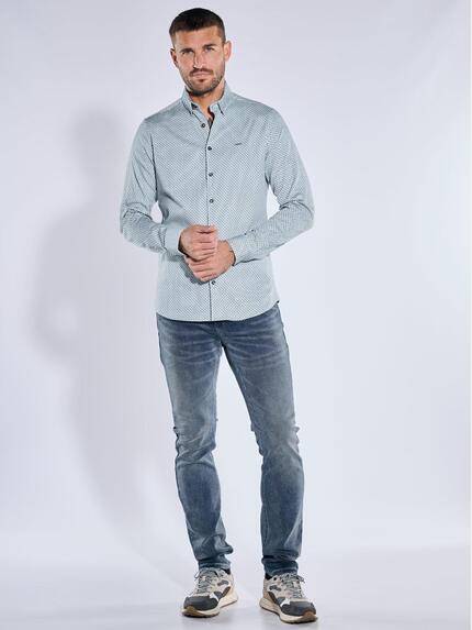 emilio adani Herren Langarm-Hemd satiniert Brilliantblau 39599