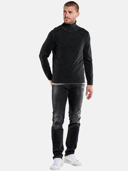 emilio adani Herren Pullover aus Merinowolle Schwarz 34046 emilio adani Herren Pullover aus Merinowolle Schwarz 34046