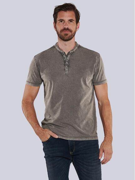 engbers Henley-Shirt uni Hellbraun