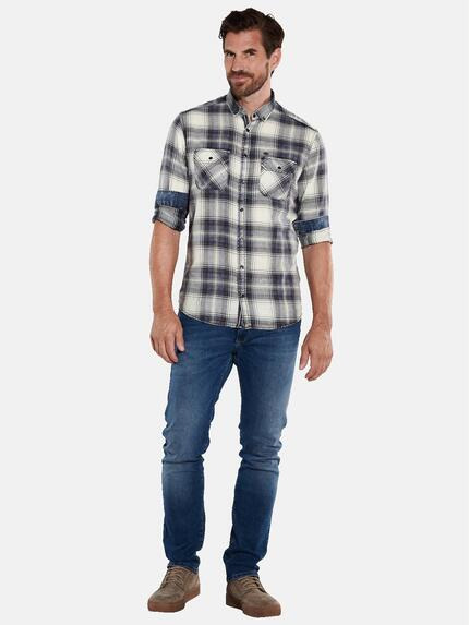 engbers Herren Langarm-Hemd kariert Blau 36052 engbers Herren Langarm-Hemd kariert Blau 36052