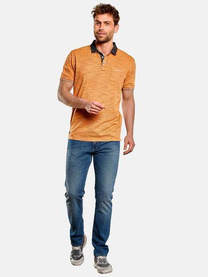 engbers Herren Polo-Shirt strukturiert Dunkelorange 33044