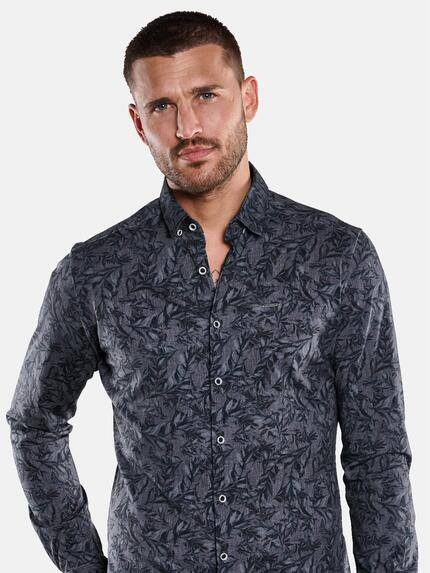emilio adani Herren Langarm-Hemd mit floralem Print Türkis 33344 emilio adani Herren Langarm-Hemd mit floralem Print Türkis 33344
