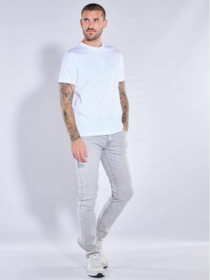 emilio adani Herren Modische Jeans mit geradem Bein Hellgrau 40595