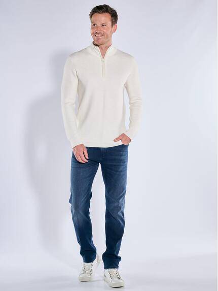 ENGBERS GERMANY Herren Pullover mit Troyerkragen Creme 39622 ENGBERS GERMANY Herren Pullover mit Troyerkragen Creme 39622