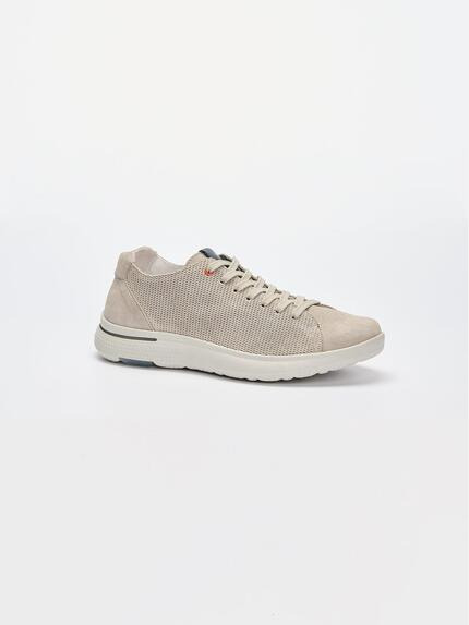 engbers Sneaker aus Leder Hellgrau
