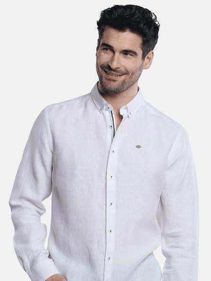 engbers Herren Langarmhemd uni Reinweiss 32217