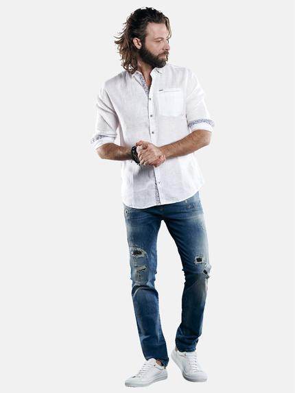 emilio adani Herren sommerliches Leinenhemd Weiß 29505 emilio adani Herren sommerliches Leinenhemd Weiß 29505