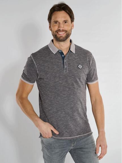 engbers T-Shirt mit Polo-Kragen Silbergrau