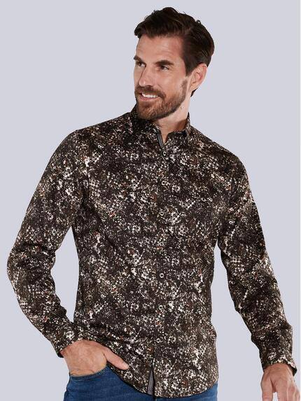 engbers Herren Langarm-Hemd gemustert Braun 35790 engbers Herren Langarm-Hemd gemustert Braun 35790
