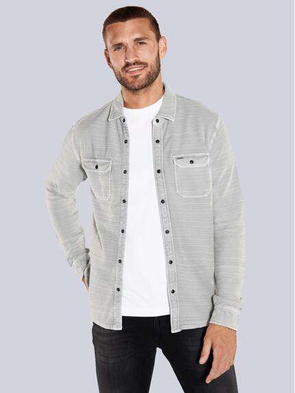 emilio adani Langarm-Shirt mit Polo-Kragen Silbergrau