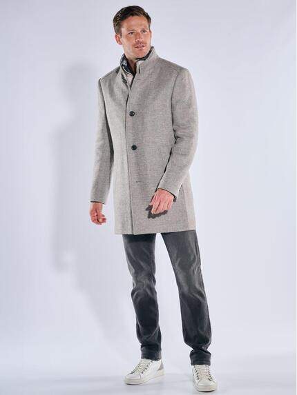 ENGBERS GERMANY Herren Mantel mit heraustrennbarem Inlet Grau 39514 ENGBERS GERMANY Herren Mantel mit heraustrennbarem Inlet Grau 39514