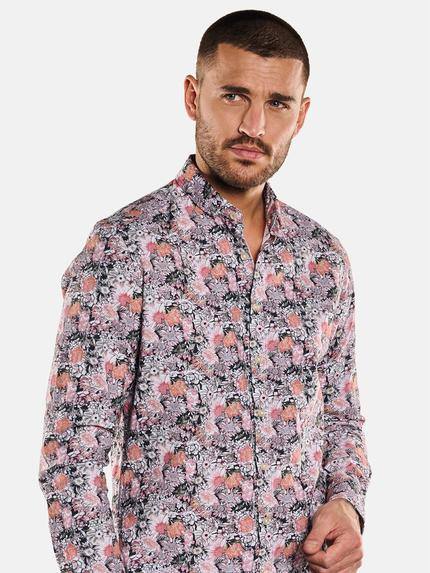 emilio adani Herren Langarm-Hemd mit floralem Print Orange 33100 emilio adani Herren Langarm-Hemd mit floralem Print Orange 33100
