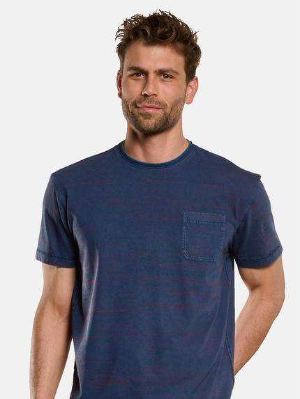 engbers Herren Rundhals T-Shirt gestreift Blau 33114 engbers Herren Rundhals T-Shirt gestreift Blau 33114