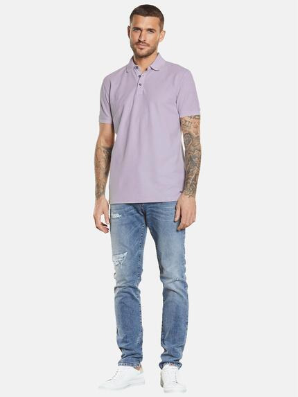 emilio adani Herren Polo-Shirt uni Violett 34545