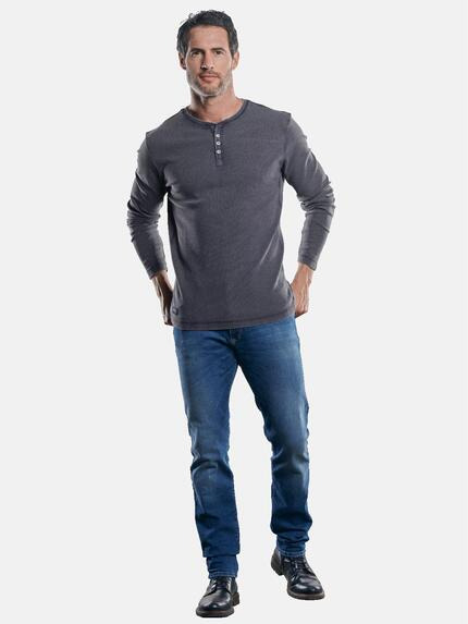 engbers Herren Lässiges Henley Shirt Grau 30278 engbers Herren Lässiges Henley Shirt Grau 30278