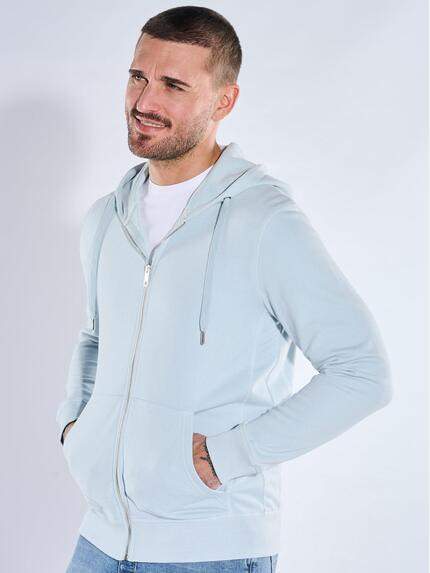 emilio adani Herren Sweatjacke Kapuze Hellblau 40531