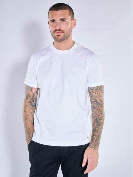 emilio adani Herren Rundhals T-Shirt Reinweiss 40072