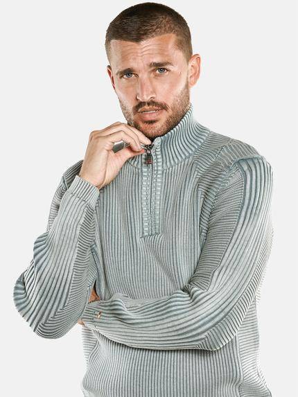 emilio adani Herren Pullover Polokragen Grau 33813 emilio adani Herren Pullover Polokragen Grau 33813