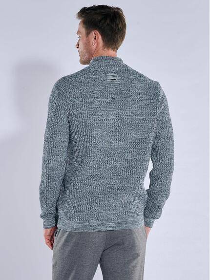engbers Herren Pullover Polokragen Mittelblau 39577