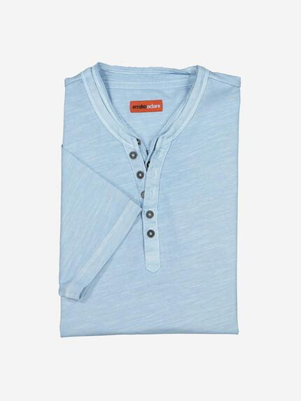 emilio adani Henley-Shirt regular Hellblau