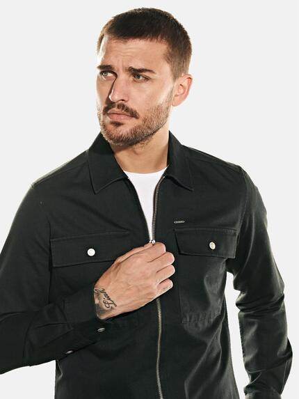 emilio adani Herren Langarm-Hemd im Overshirt-Design Schwarz 31952 emilio adani Herren Langarm-Hemd im Overshirt-Design Schwarz 31952