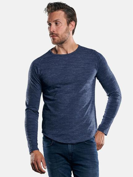 emilio adani Rundhals Shirt mit besonderem Farbeffekt Saphirblau