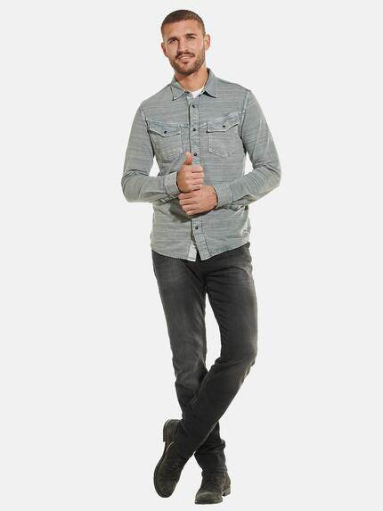 emilio adani Herren Polo-Shirt langarm Grau 32294 emilio adani Herren Polo-Shirt langarm Grau 32294
