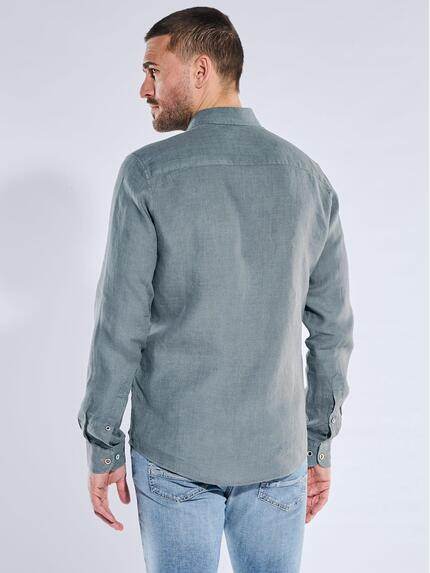 emilio adani Herren Modisches Leinen-Hemd Dunkelgruen 40342 emilio adani Herren Modisches Leinen-Hemd Dunkelgruen 40342