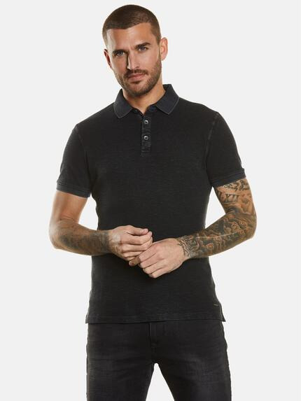 emilio adani Polo-Shirt strukturiert Schwarz