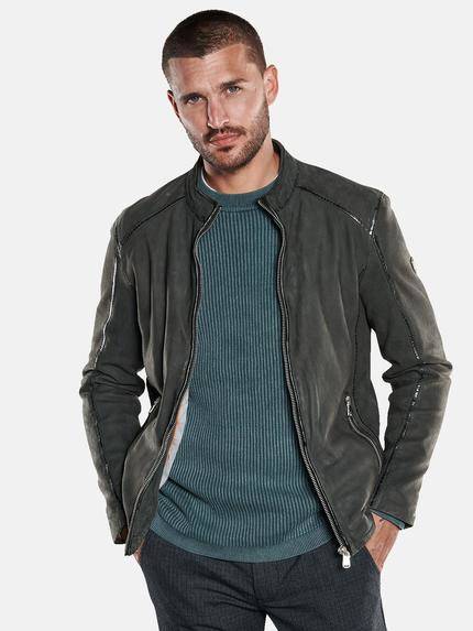 emilio adani Lederjacke Dunkelgrau