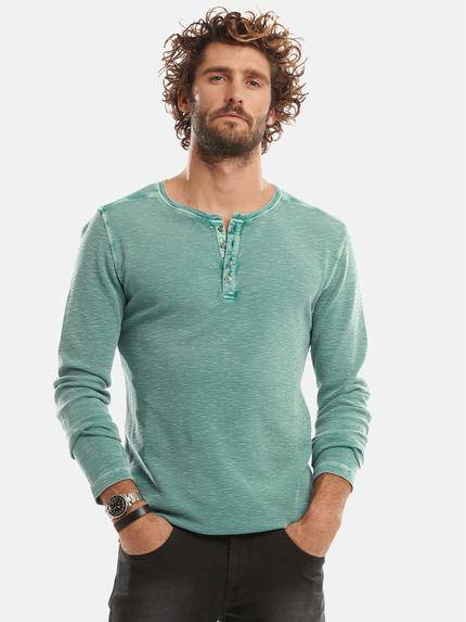 emilio adani Henley Shirt Cyangruen