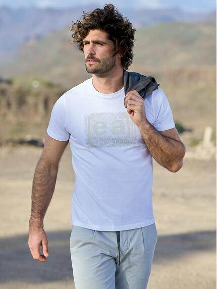emilio adani Herren T-Shirt regular Weiß 38322
