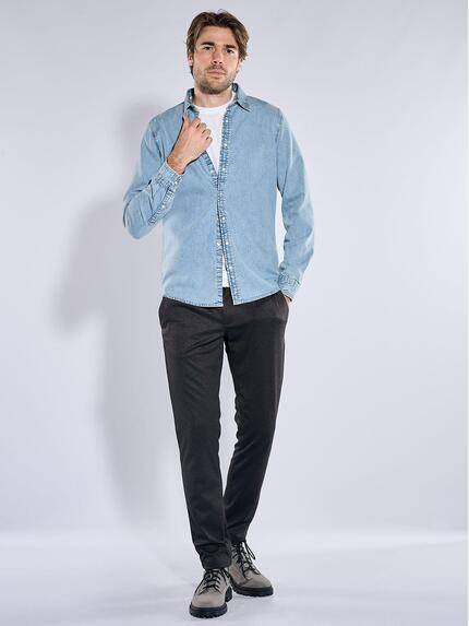 emilio adani Herren Hemd uni Hellblau 40927