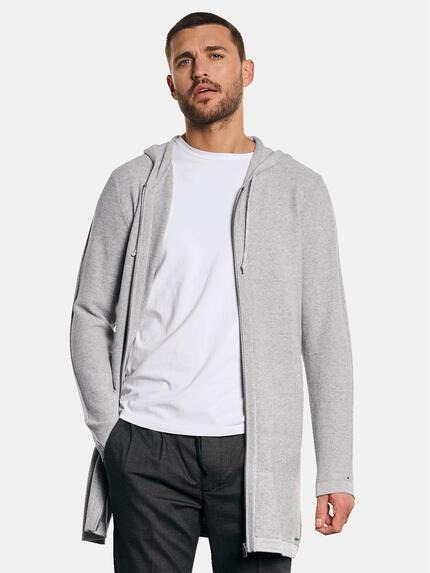 emilio adani Cardigan mit Kapuze Silbergrau