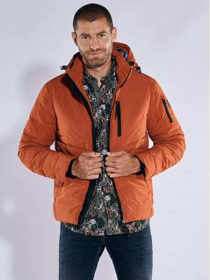 engbers Steppjacke mit abnehmbarer Kapuze Rostorange