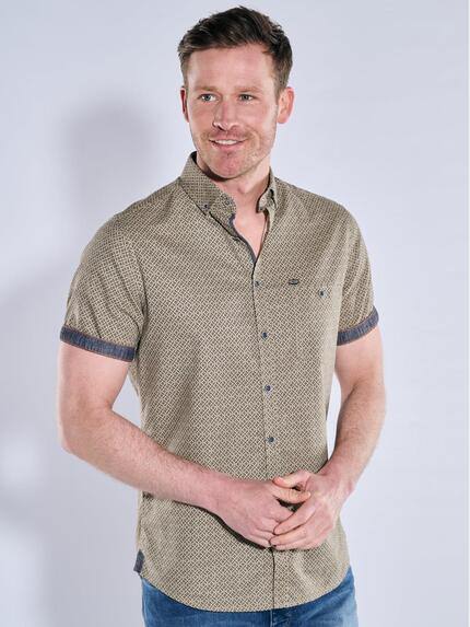 engbers Herren Kurzarm-Hemd gemustert Sand 39184 engbers Herren Kurzarm-Hemd gemustert Sand 39184