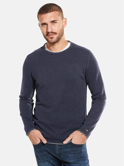 emilio adani Rundhals Pullover Saphirblau