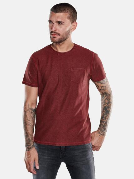 emilio adani T-Shirt Rundhals Dunkelrot