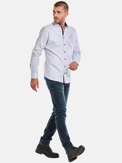 emilio adani Herren Langarm-Hemd strukturiert Blau 33792 emilio adani Herren Langarm-Hemd strukturiert Blau 33792