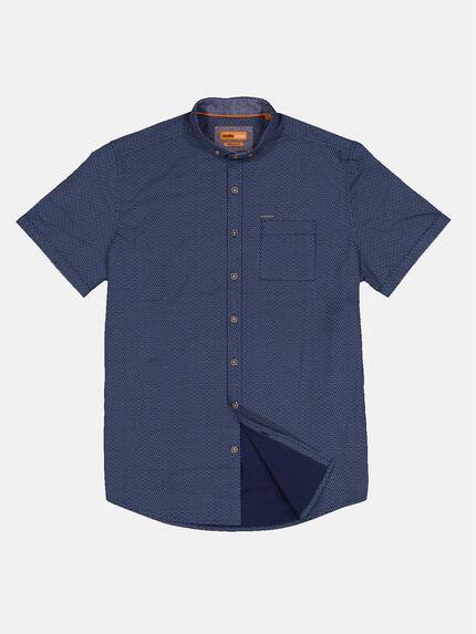 emilio adani Herren Kurzarm-Hemd gemustert Blau 33404 emilio adani Herren Kurzarm-Hemd gemustert Blau 33404