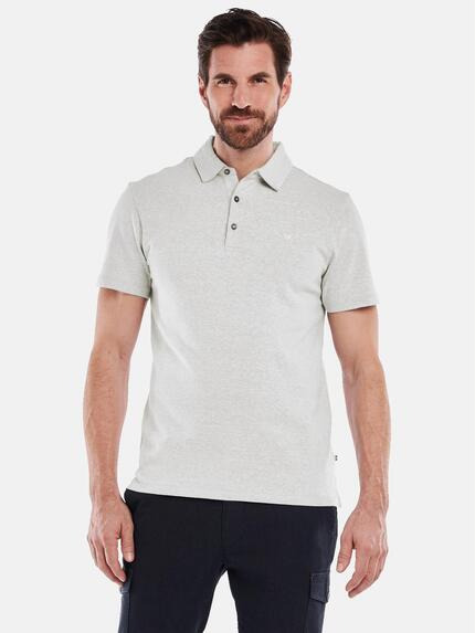 ENGBERS GERMANY Polo-Shirt mit Leinen Hellgrau