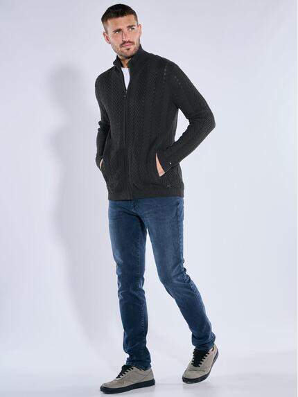 emilio adani Herren Cardigan strukturiert Schwarz 39556 emilio adani Herren Cardigan strukturiert Schwarz 39556
