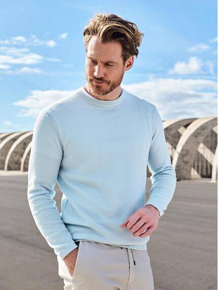 engbers Herren Pullover strukturiert Hellblau 38703 engbers Herren Pullover strukturiert Hellblau 38703