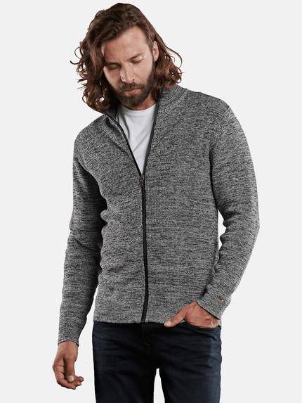 emilio adani kuschelige Strickjacke aus mouliniertem Garn Silbergrau